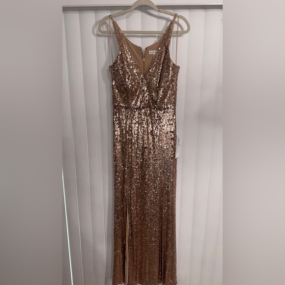 dress the population gold gown Anastasia Sequin Dress – Dress the Population main image 0